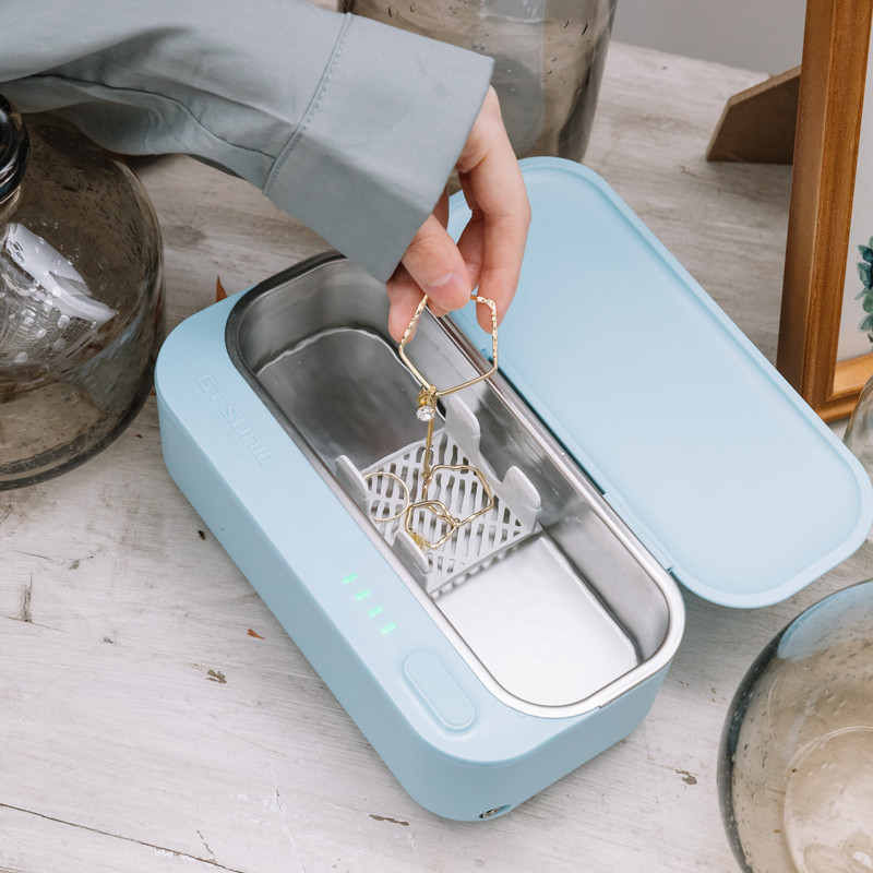 Battery Powered Ultrasonic Eyeglasses Cleaner With Auto Timer Shut Off