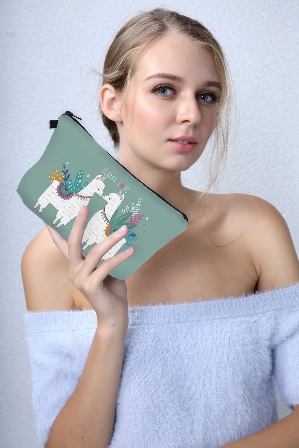 Shockproof Cute Makeup Bag for Purse Canvas Waterproof Funny Cosmetic Bags for Women Zipper Travel Toiletry