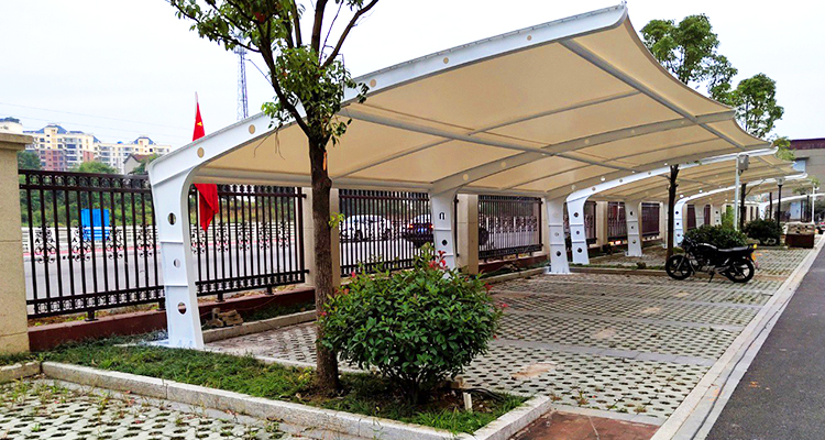 Steel Frame Metal Pergola for Car Port Parking White Powder Coating and Heat Treated