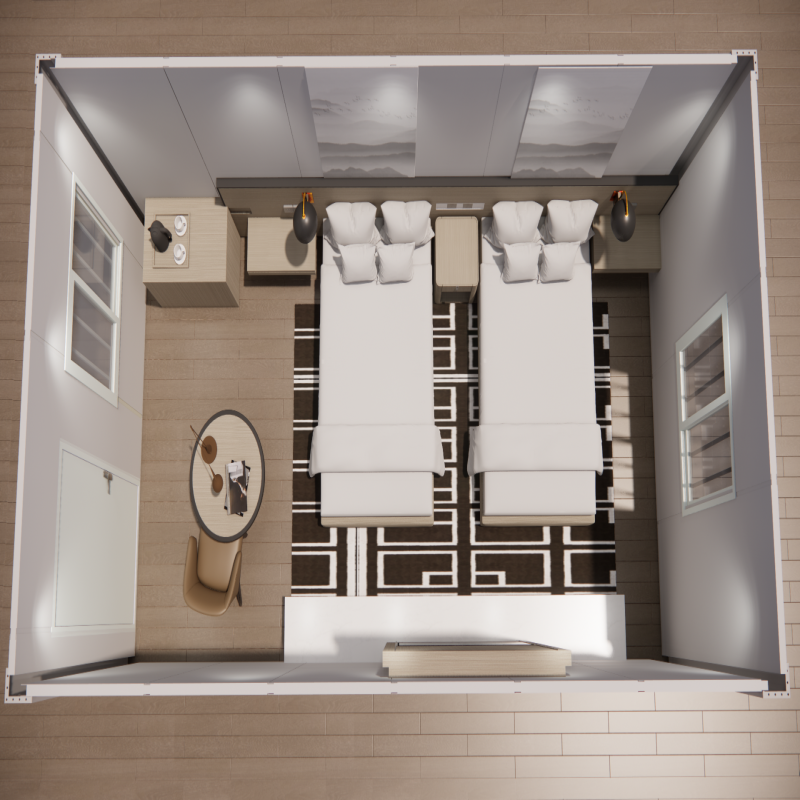 20ft 40ft Prefab Home Office Extendable Steel Modular Container Homes with Box Column