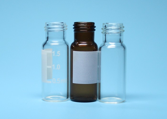 1.5ml Transparent Chromatographic Screw Top Glass Bottle With Plastic Caps