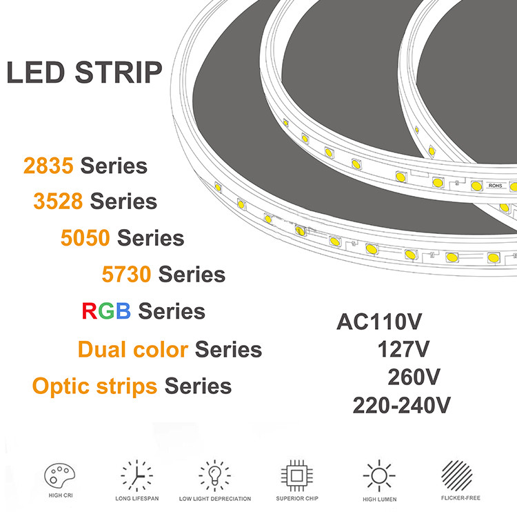 Wholesale Outdoor Customizable Length 5m 10m 20m SMD 2835 180leds/M IP67 Waterproof LED Light Strip
