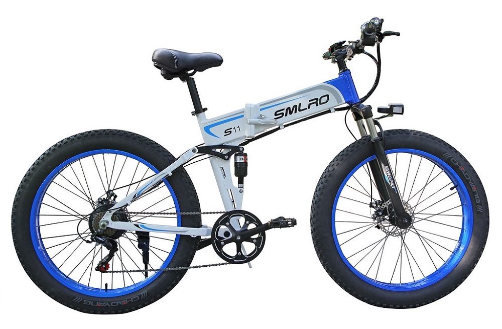 SMLRO S11 26x4.0 inch Fat Tire Folding E-Bike 1000W Motor 10.4AH Lithium Battery Electric Bike Drop Shipping Available