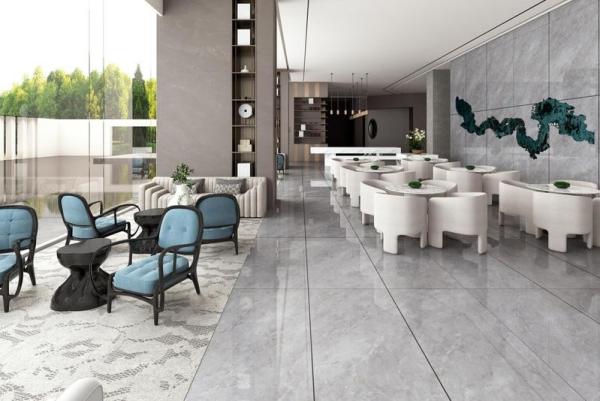 Gray Non-Slip Polished Porcelain Glazed Floor Tile And Wall Tiles For Living