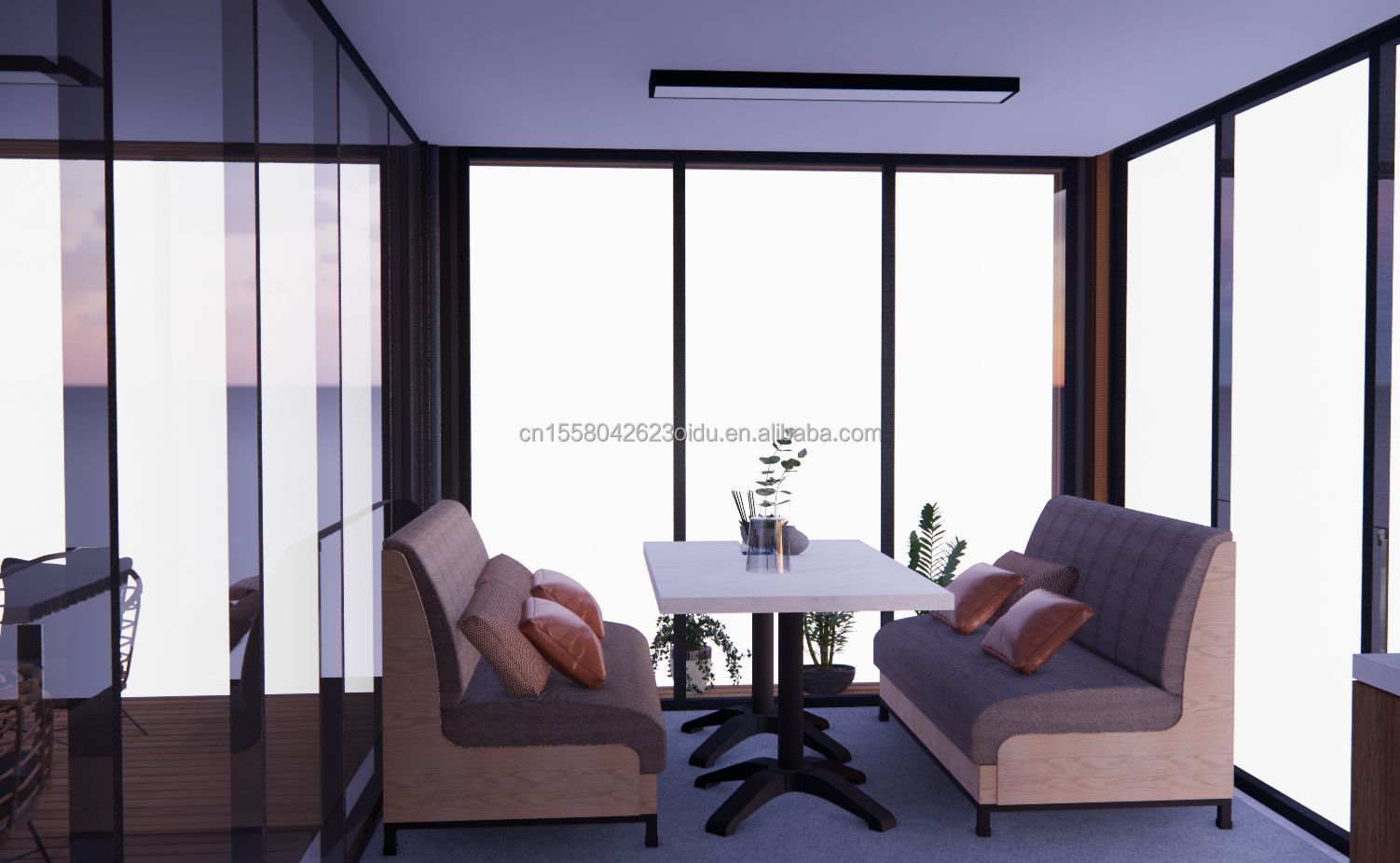 20 Foot Luxury Mobile House with Living and Aluminum Alloy Windows Customized Flat Villas