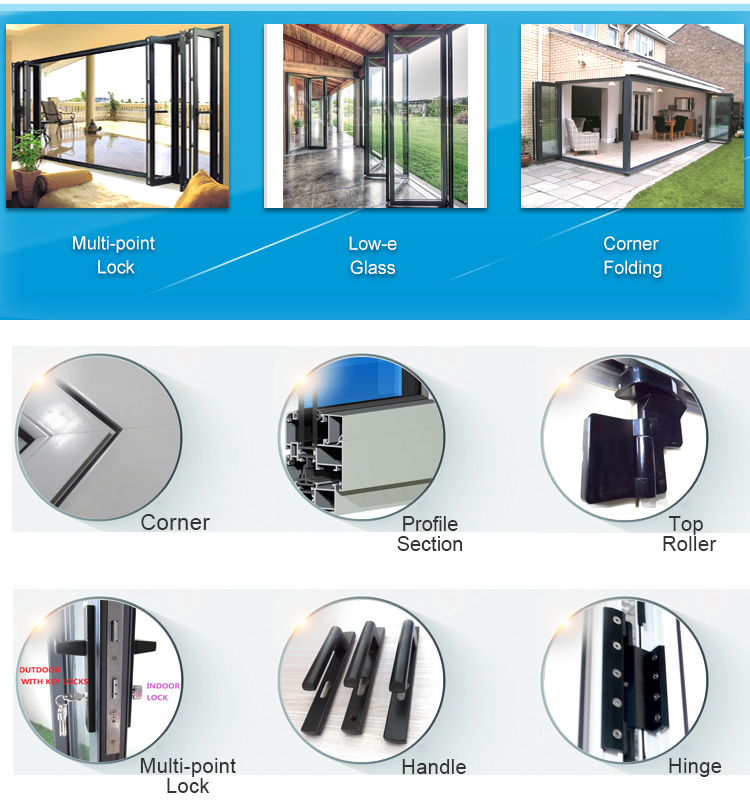 KDSBuilding Modern Design Hot Sale Guangdong Aluminium Alloy Profile Folding Up Doors And Windows
