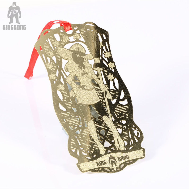 OEM Logo Custom Metal Bookmarks High Glossy Mirror Finished Through Carved