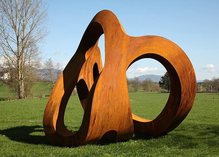 Rustic 3m Height Corten Steel Metal Face Sculpture For Garden