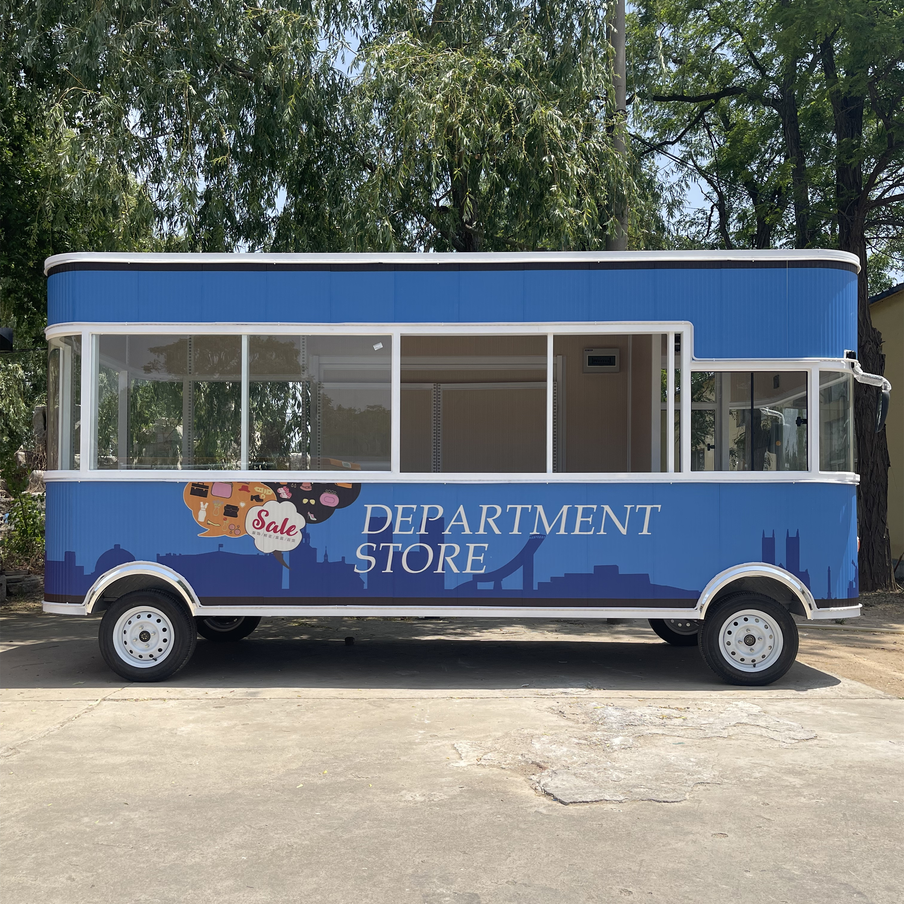 Electric Mobile Wedding Photo Commodity and Retail Shop Food Snack Trailer Boutique Cart