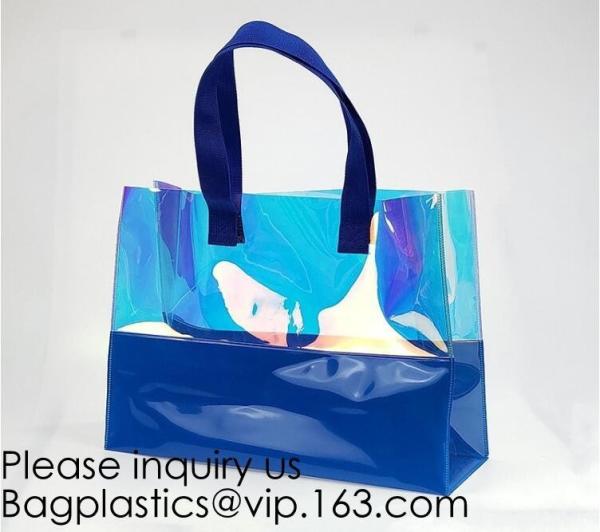 Vinyl Transparent PVC Gusset Bag Plastic Tote Shopping Bag For Packaging TPU