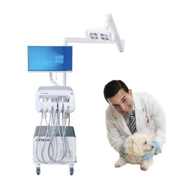 Mobile Dental Unit Cart Dental Treatment Veterinary Pet Clinic Turbine With Air