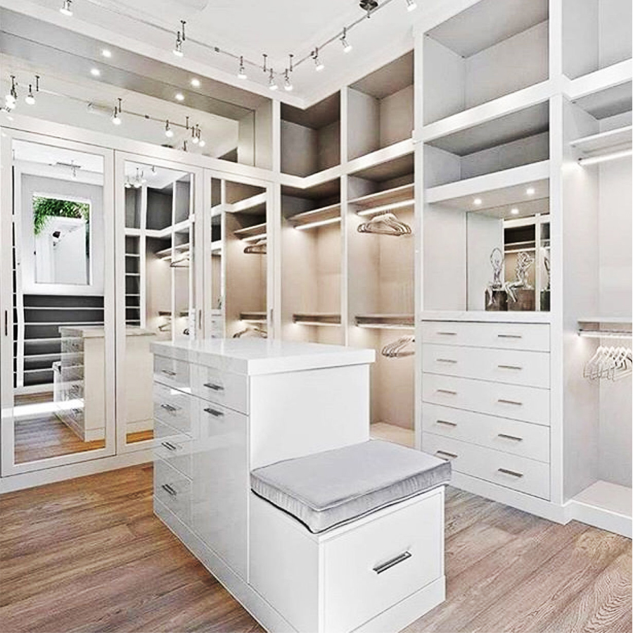 Adjustable Height MR HDF Board Bedroom Wardrobes in European Style with Customization