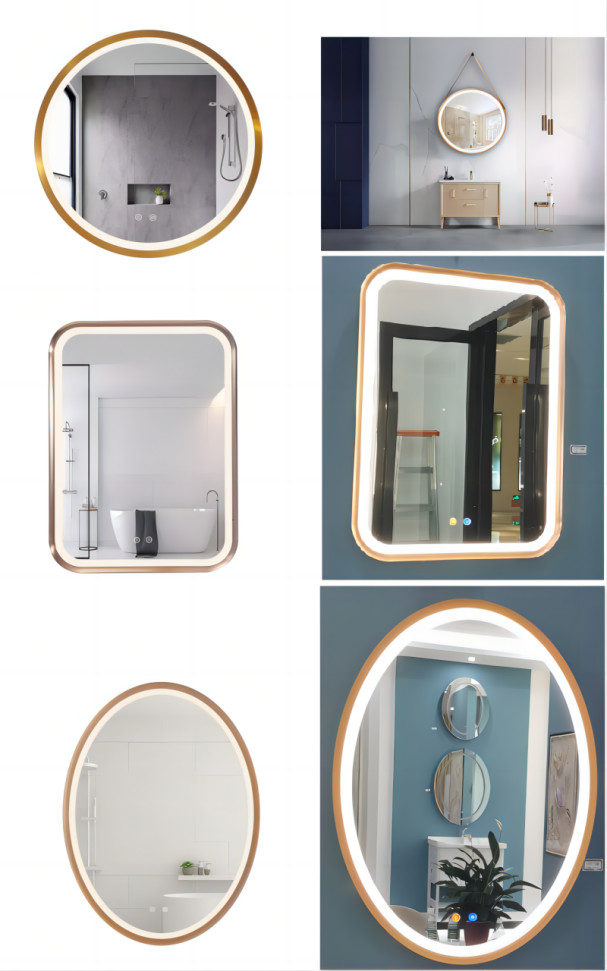 Stainless Steel LED Crystal Effect Mirror Crystal Vanity Mirror With Lights