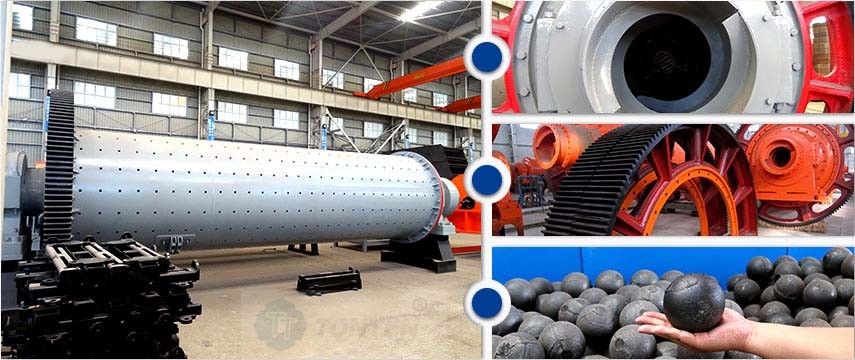 Overflow Type Gold Mineral Ball Mill Grinding Machine For Ore Processing