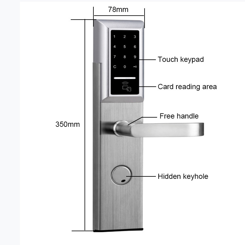 M1 Card DC6V Keyless Digital Door Lock Password Card FCC Zinc Alloy