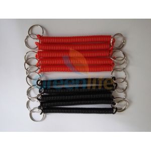 Multi-function Custom Sizes Black/Clear Plastic Coil Safety Strap with Hook,