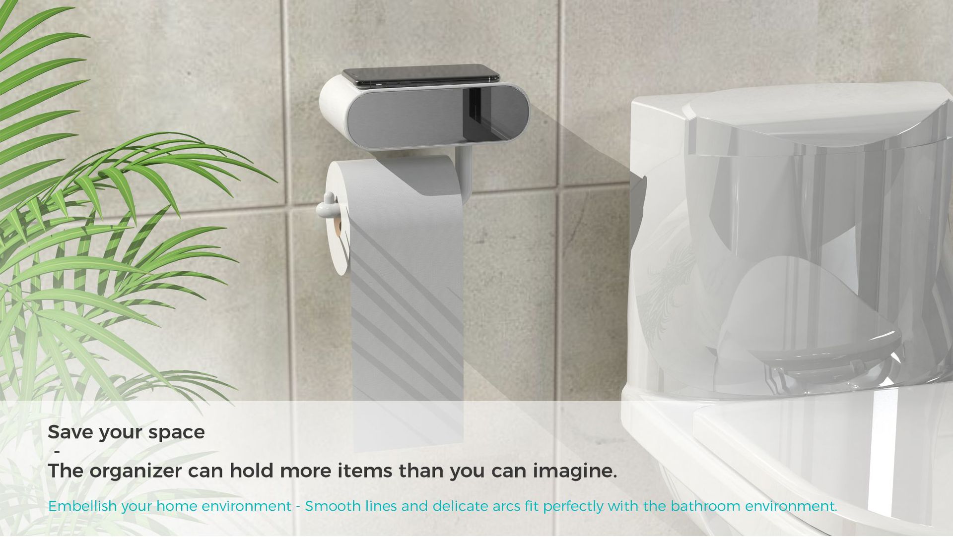 Stainless Steel Compact Bathroom Paper Holder TPR Toilet Brush Holder SET Durable Toilet Brush Tissue Holder