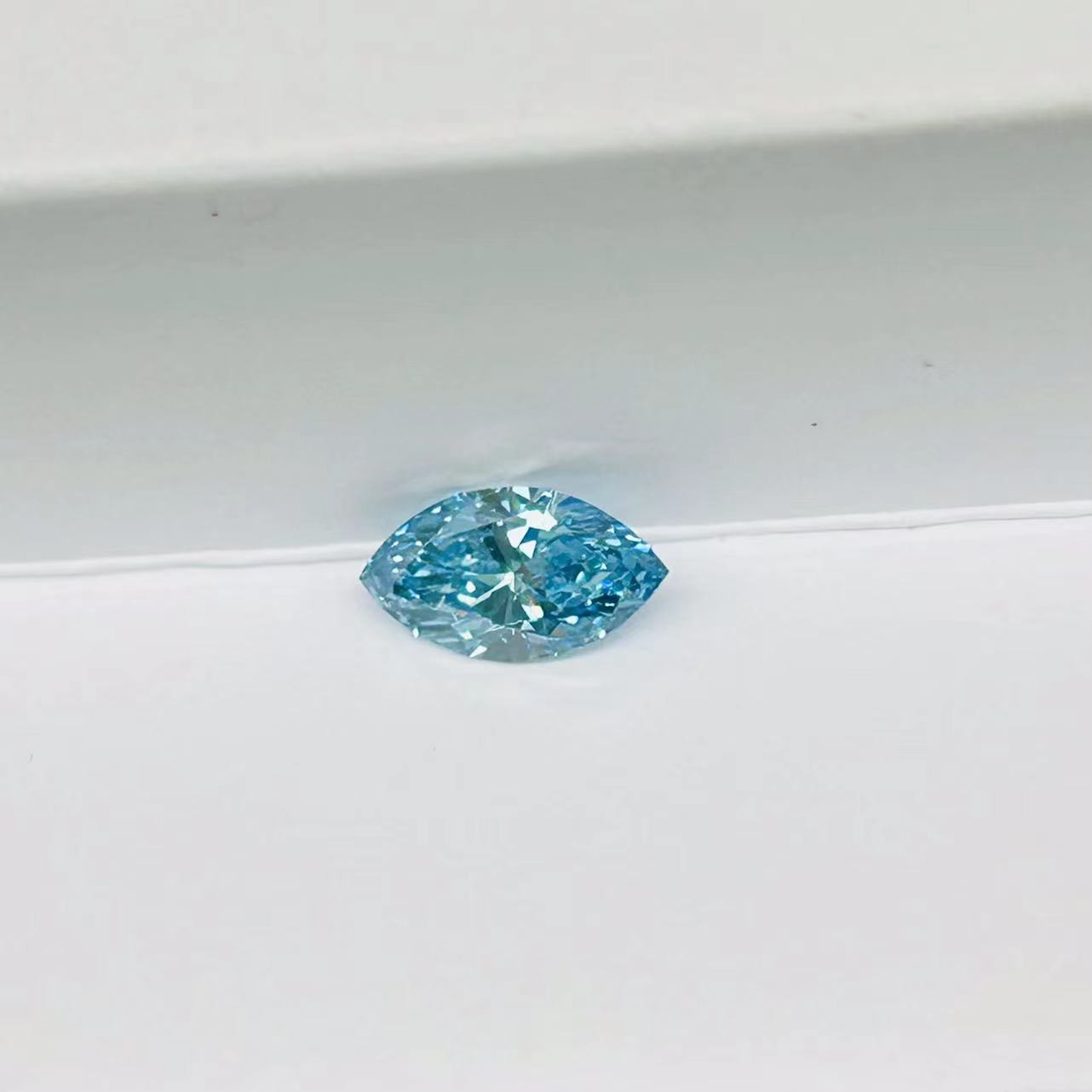 0.7ct Lab Grown Blue Diamonds Blue Marquise Diamond IGI Certified