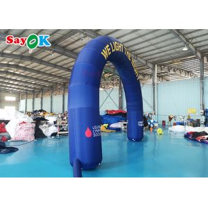 6x0.9x4.5m Blue Semicircle Inflatable Arch With Printed Pattern