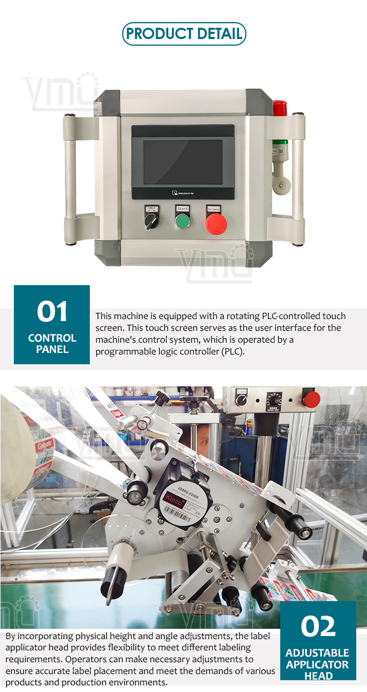 YM210 Full Automatic Bag Pouch Flat Top Surface Labeling Mchine For Box Packaging