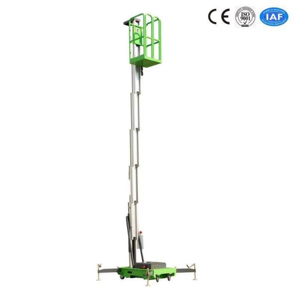 6 Meters Single Mast Aluminum Industrial Vertical Platform Lift 130Kg Loading