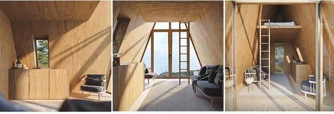 Prefab Light Steel Hotel Unit Space Frame Tiny Building Wooden Cabins For Houliday