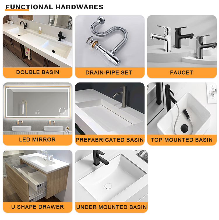 Modern Style Floating Bathroom Vanity with Simple White Finish and Waterproof Plywood