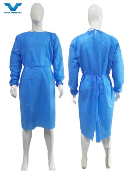 Antistatic Blue Disposable Surgical Gown with Knitted Cuffs En1149 Standard