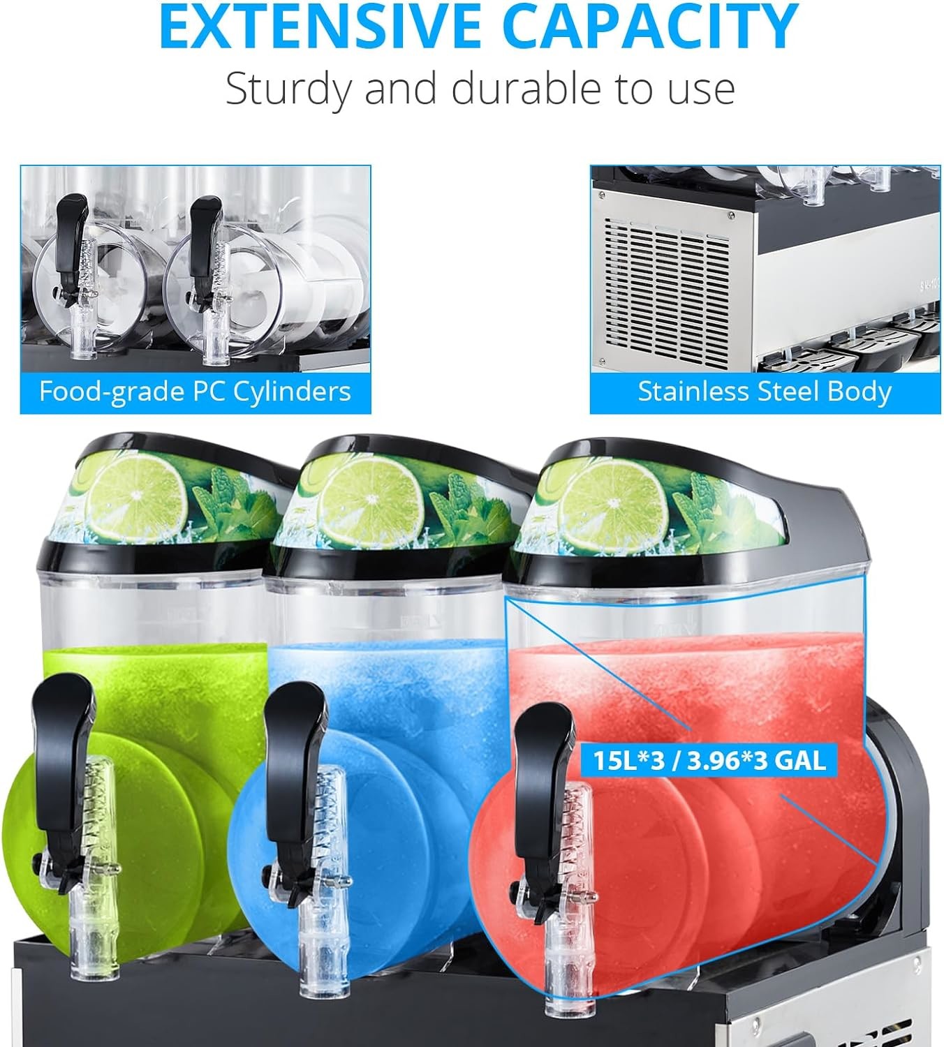 12Lx3 Tank Quality Slushie Machine Commercial Slush Frozen Drink