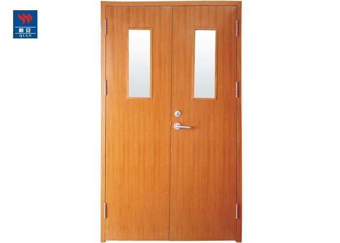 60 Mins interior Exterior Exit PVC Glass Double Fire Rated Wood Door