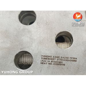 ASTM A240 SS304/304L Shell And Tube Heat Exchanger Tube Sheet Square Type