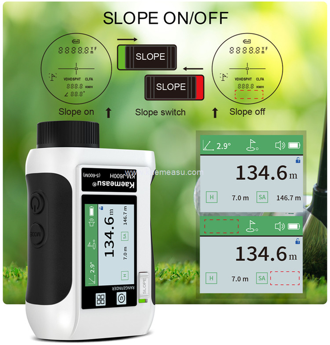 kaemeasu Rechargeable Laser Rangefinder Voice Golf Range Finder LCD Display Telescope With Side Screen J1200