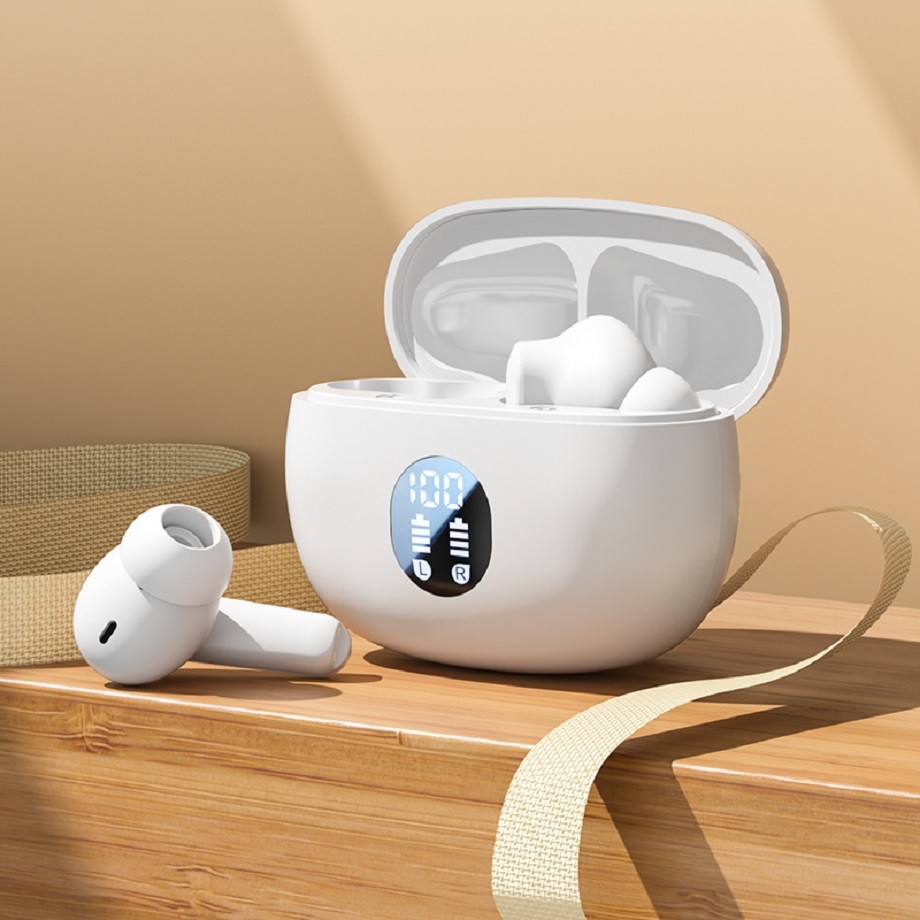 Bluetooth 5.4 TWS Earbuds, F10 speaker, AAC/SBC support, black/white/skin color design, suitable for business, sports, office, and student use