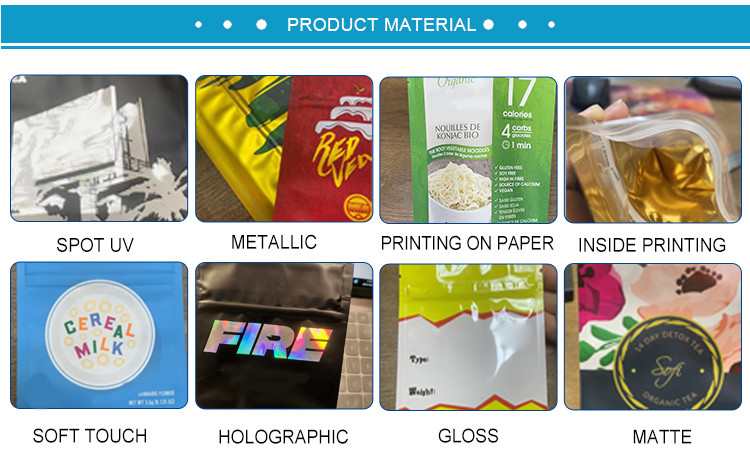 CMYK 3.5g Mylar Bags Smell Proof Zipper Pouch For Weed Marijuana