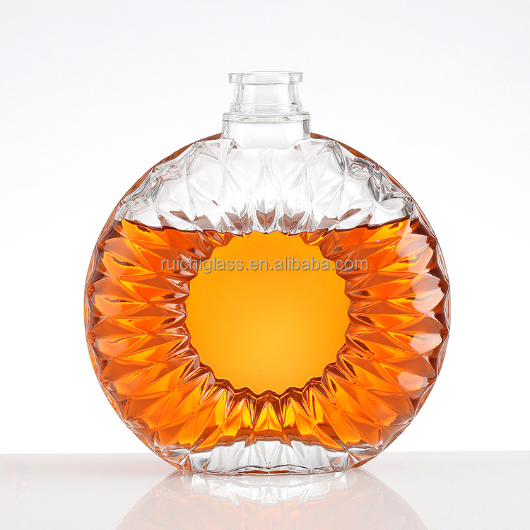 750ml Empty Gin Vodka Whisky Liquor Glass Bottle with Aluminum Plastic PP Collar