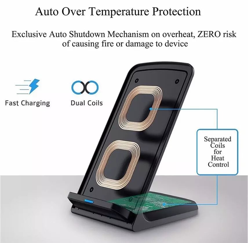 12W 5W 15W QI Standard Wireless Phone Charging Stand OEM accepted