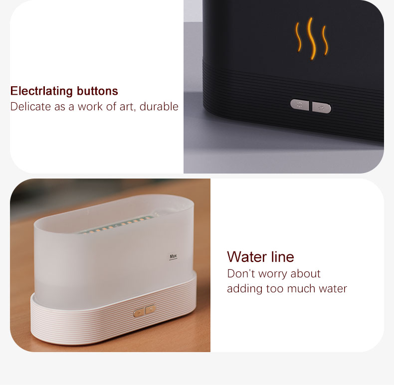 Homefish OEM Humificador Difusor De Aromas 180Ml Diffuser Simulation Flame Humidifier Ultrasonic Mist Air Humidifier Aroma