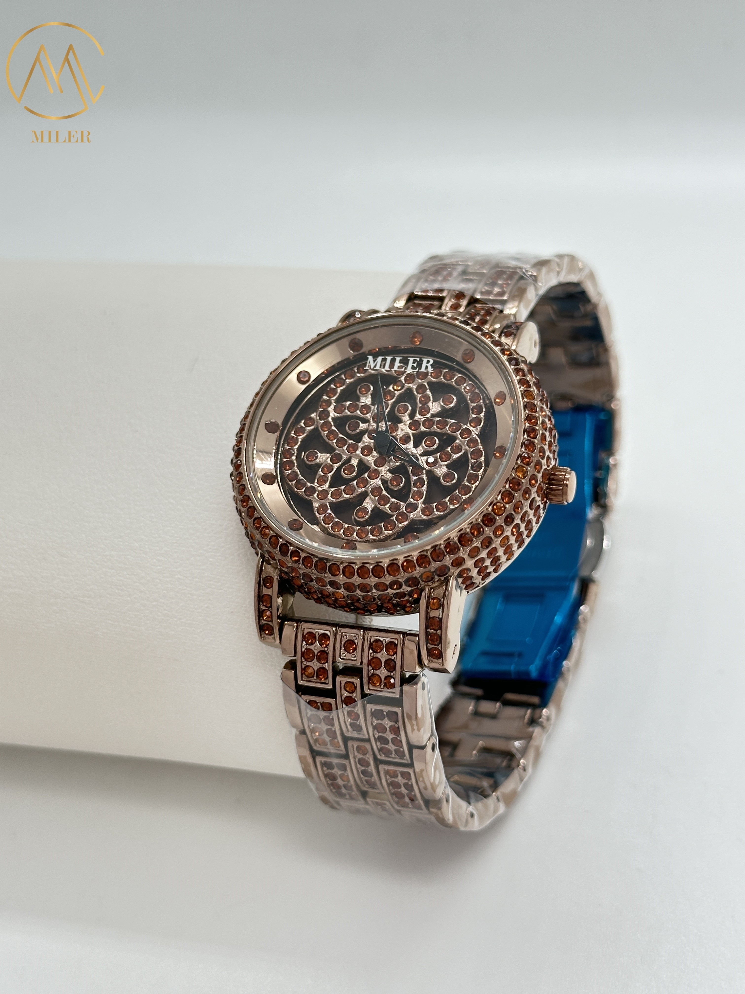 New Internet-Famous "Fortune Turns" Dual Rotating Dial Women's Quartz Diamond Waterproof Wrist Watch