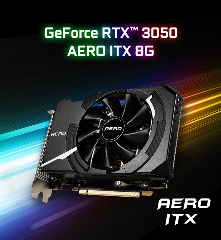 GeForce RTX 3050 AERO ITX 8G Computer Graphics Card DP×3 HDMI×1 Video Output
