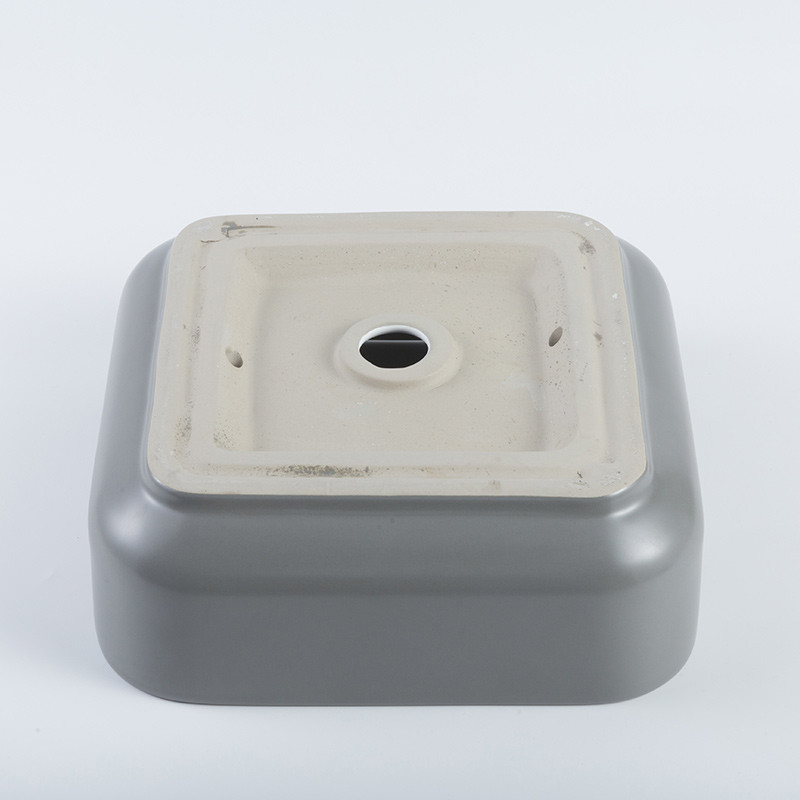 Non-Porous Surface Counter Top Bathroom Sink Symmetrical Square Wash Basin