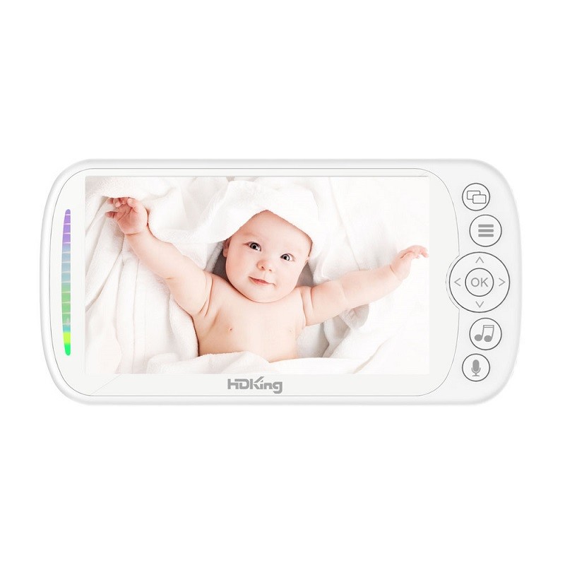 0.3Mega 720P Baby Monitor 5 Inch Screen Wireless Video Baby Monitor With Rotating Camera