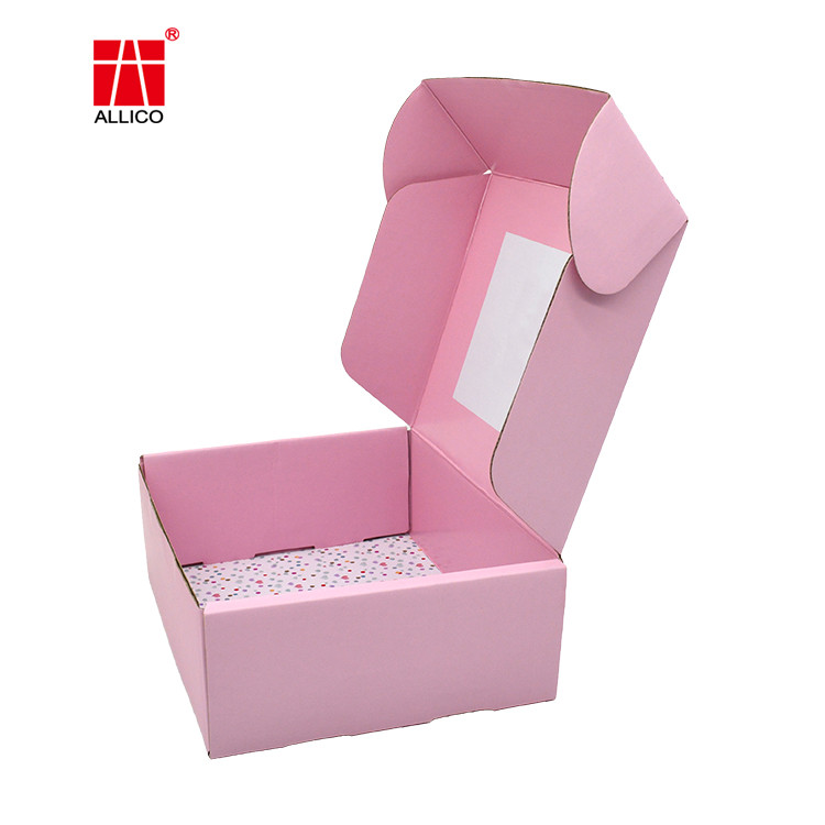 White Pink 210gms C2S Corrugated Mailing Boxes For Clothes