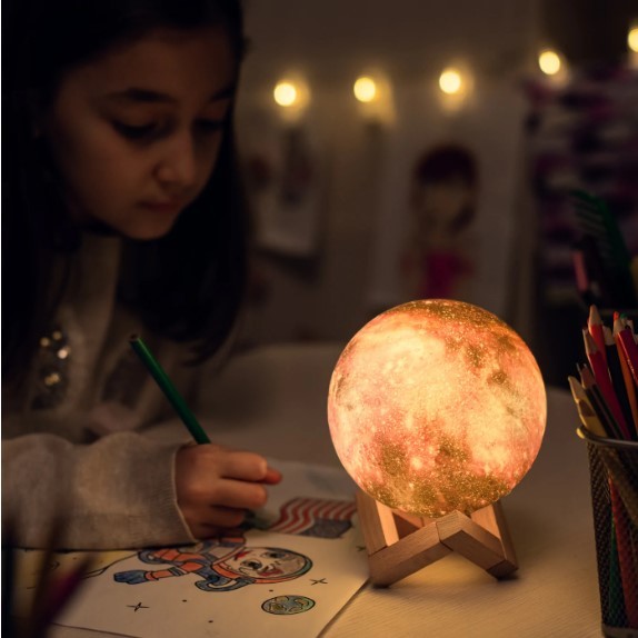 Smart Control 3D Printed Moonlight , Ambient RGB Moon Lamp Color Changing
