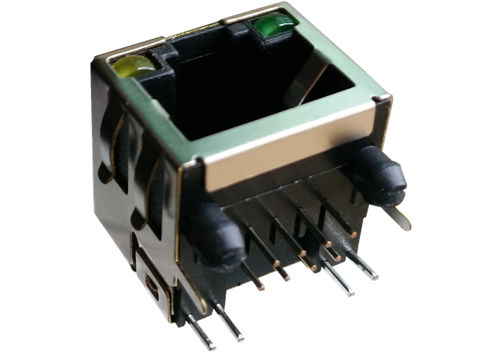 XRJM-S-01-8-8-1 RJ45 Single Port Modular Jack Shielded Right Angle