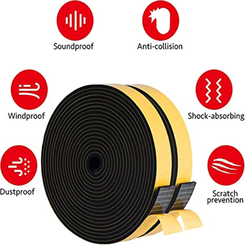 Doors And Windows Self Adhesive Weather Stripping Soundproofing Weatherstrip Seal Strip Foam Insulation
