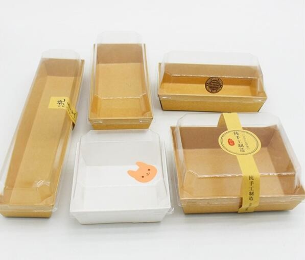 Wholesale custom Paper Cookies packing Cake Box with PVC window,Wholesale Plastic Square Birthday Wedding Packaging Clea