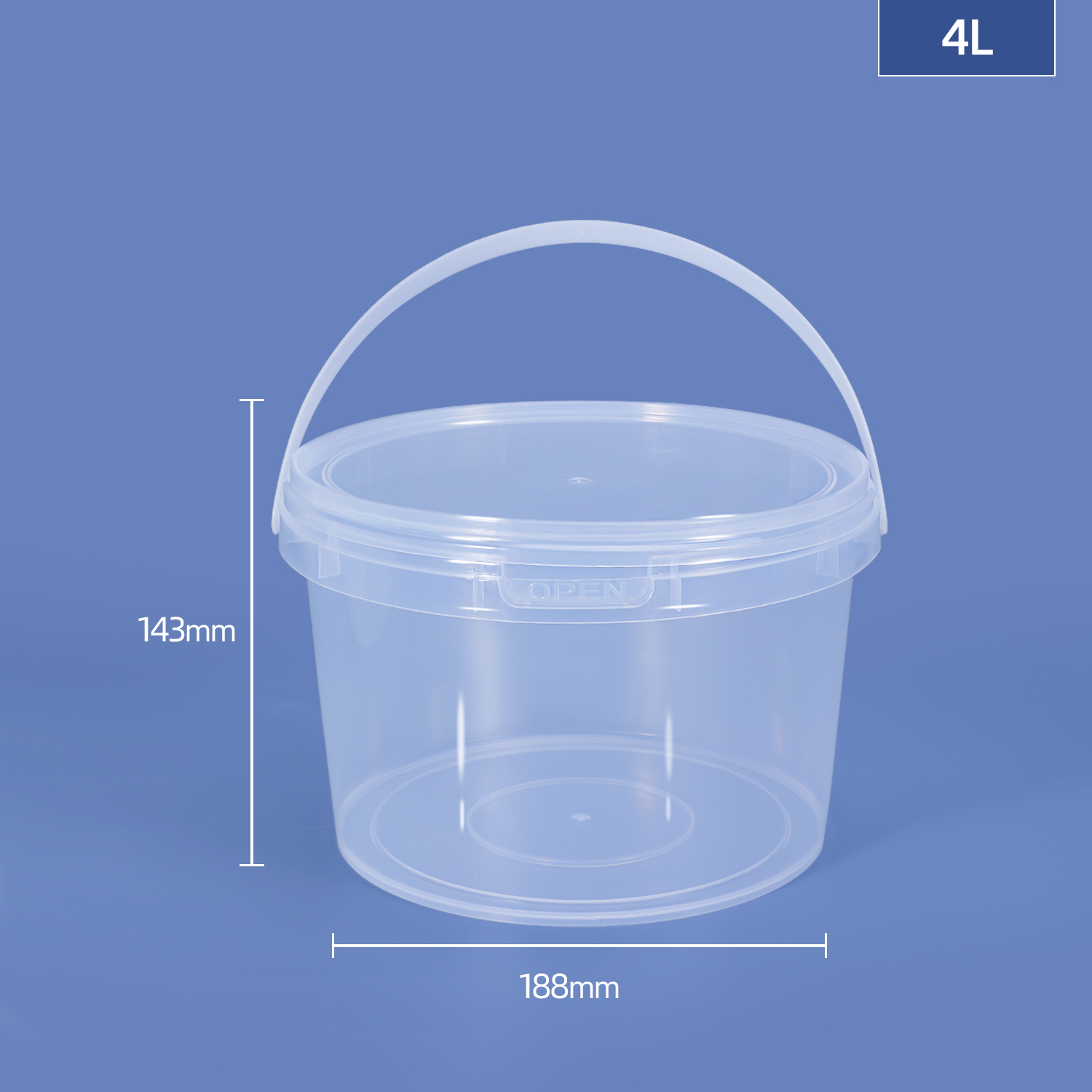 Store Your Ice in Style with 1000ml Round Plastic Bucket and Lid Set