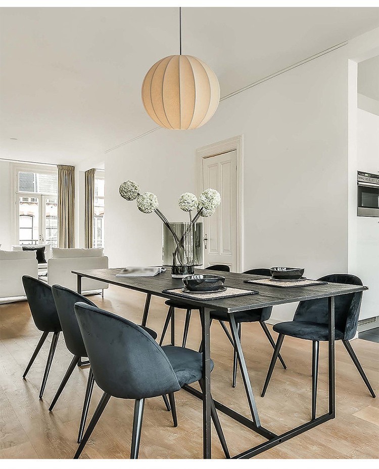 Nordic E27 Led Pendant Lights Silk Hanging Lamp Minimalism Wabi Sabi Suspend Lamp(WH-AP-564)