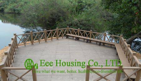100% Recycled Outdoor WPC decking With Wood Color, Easy Installation and Environmental Friendly