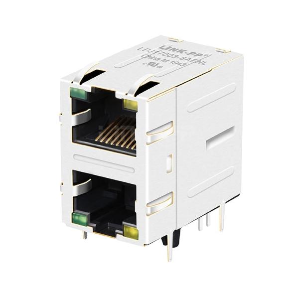 LPJ17003-8AENL 10/100 Base-T 8p8c Green/Yellow LED 2x1 Port RJ45 Female
